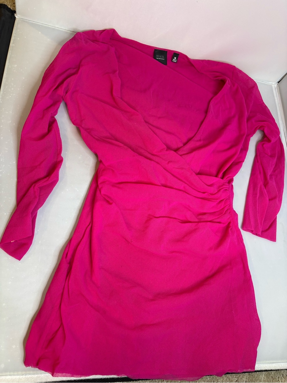 BCBGMaxAzria Pink Wrap-Style Long Sleeve shirt